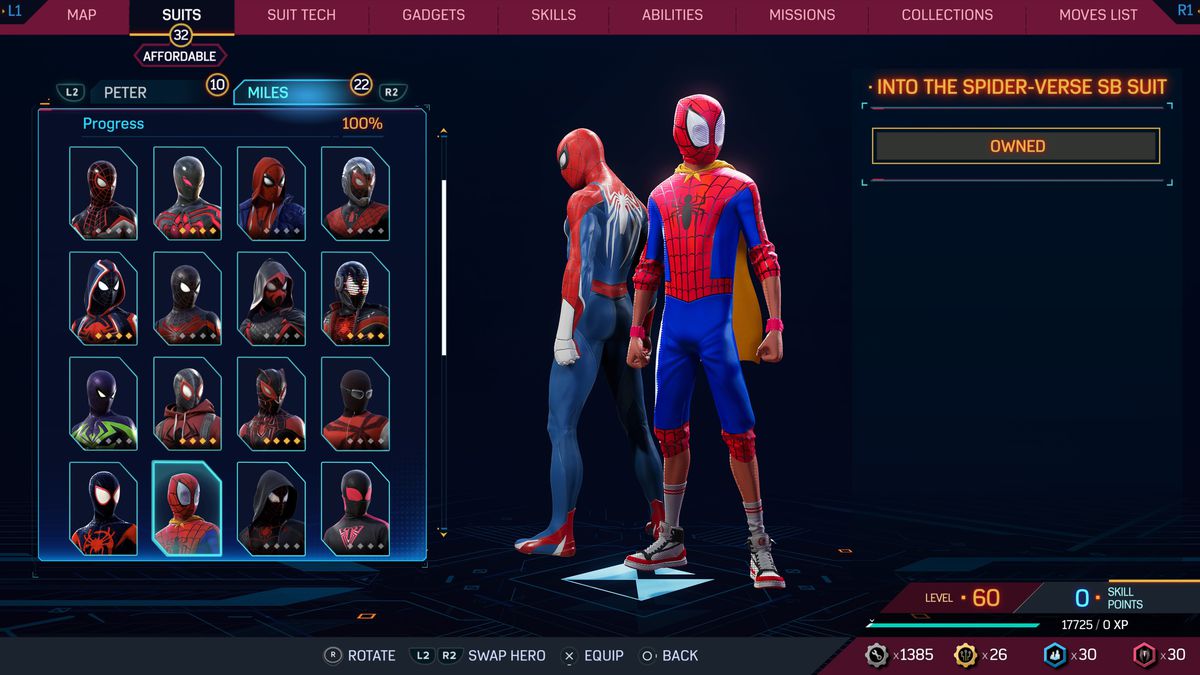 The Into the Spider-Verse SB Suit